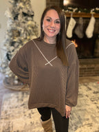 Coffee Cloud Ribbed Top