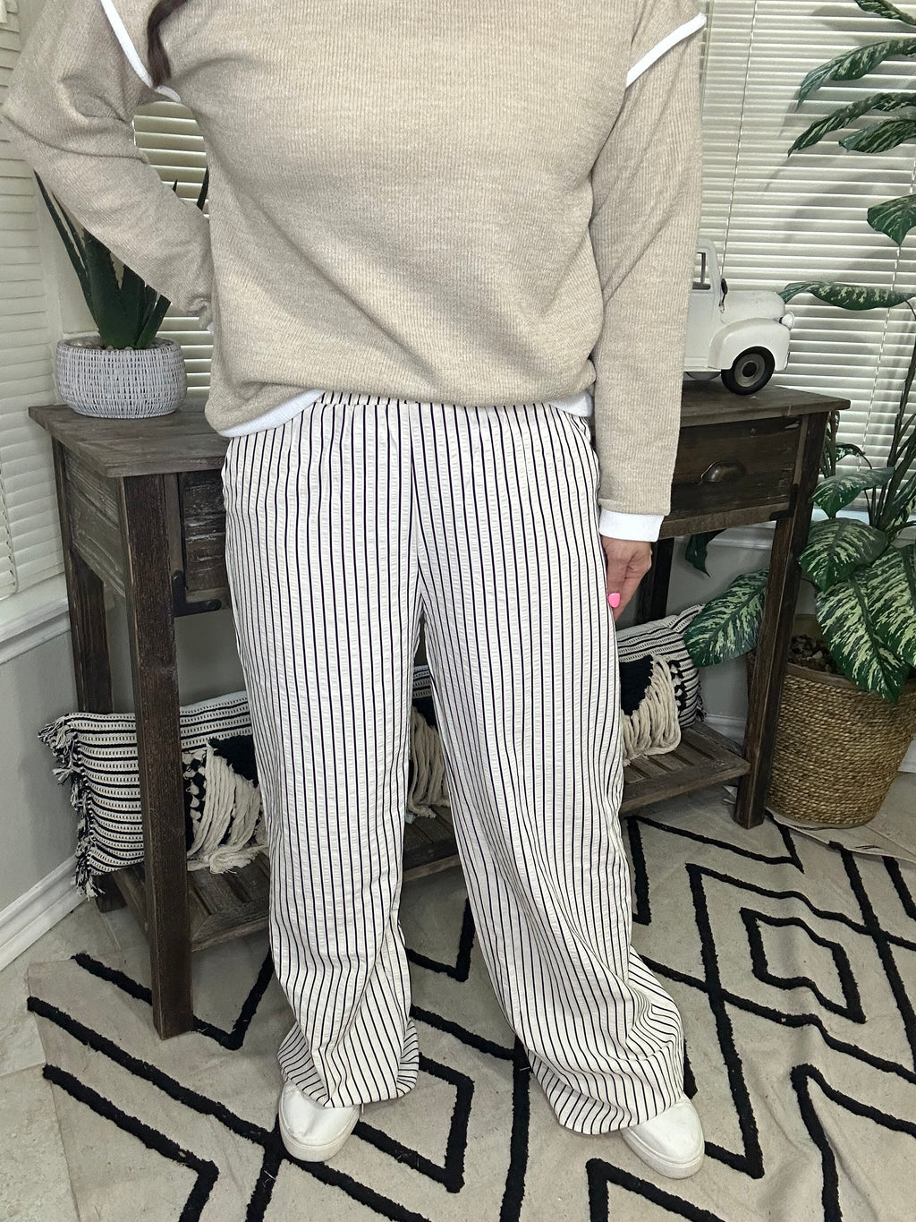 Stripe Casual Pants