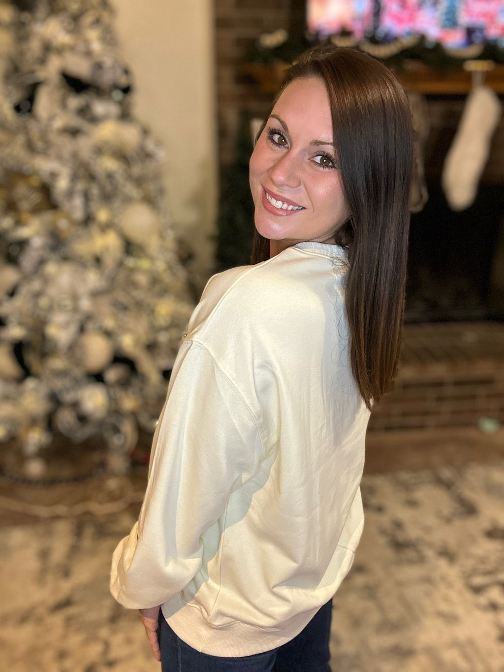 Holly Jolly Embroidered Sweatshirt