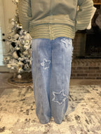 Frayed Star Straight Jeans