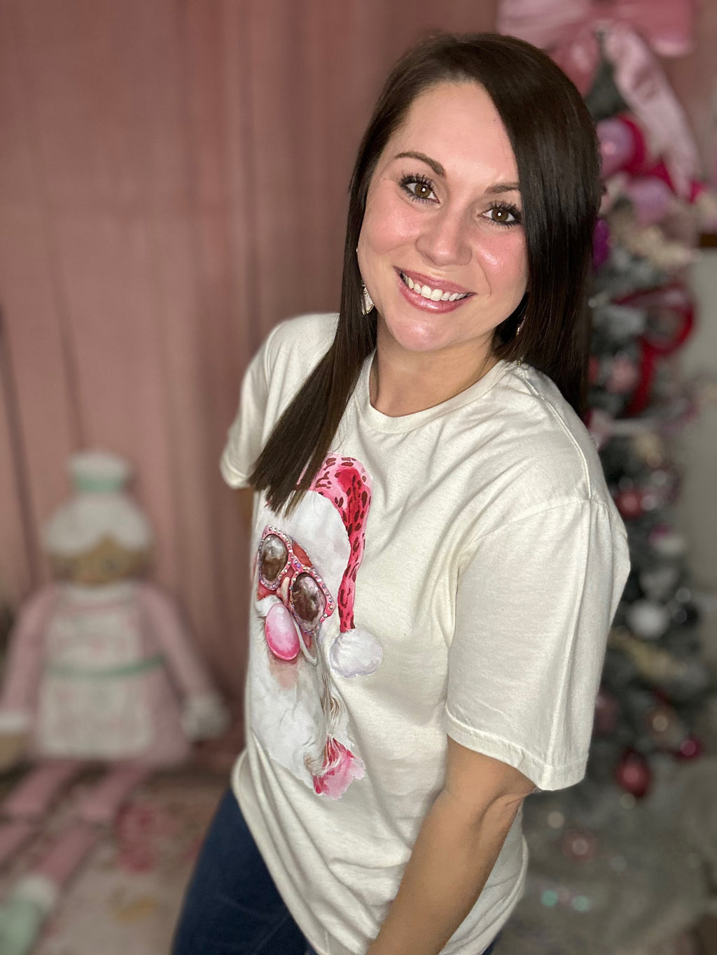 Bubble Peace Santa Graphic- tee