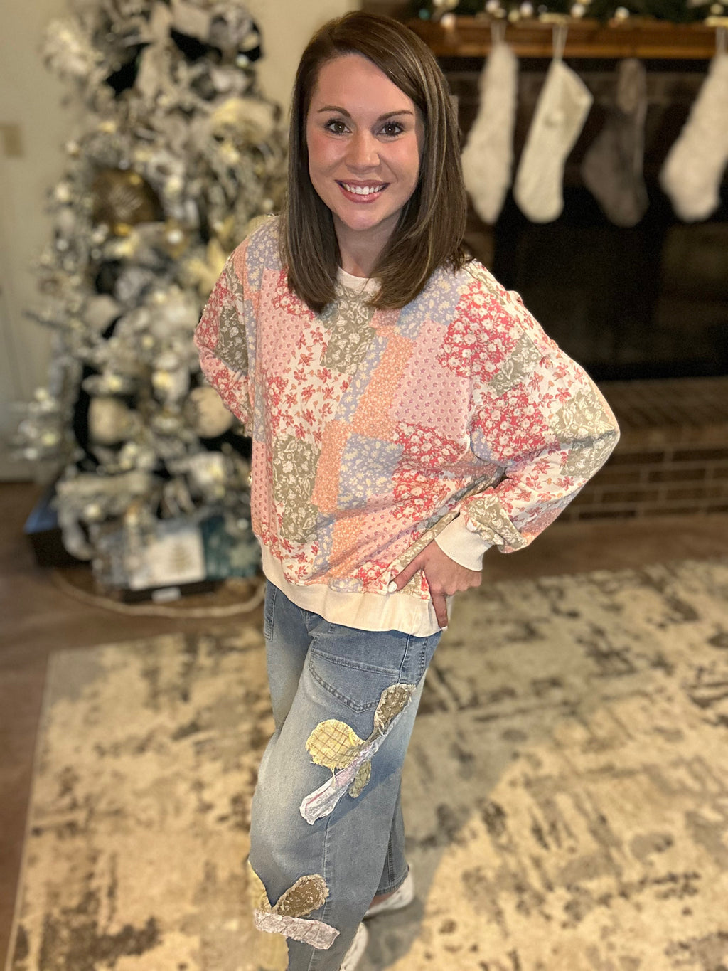 Flower Patches Barrel Pants