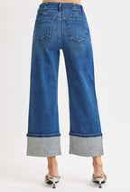 Rhinestone Cuffed Jeans