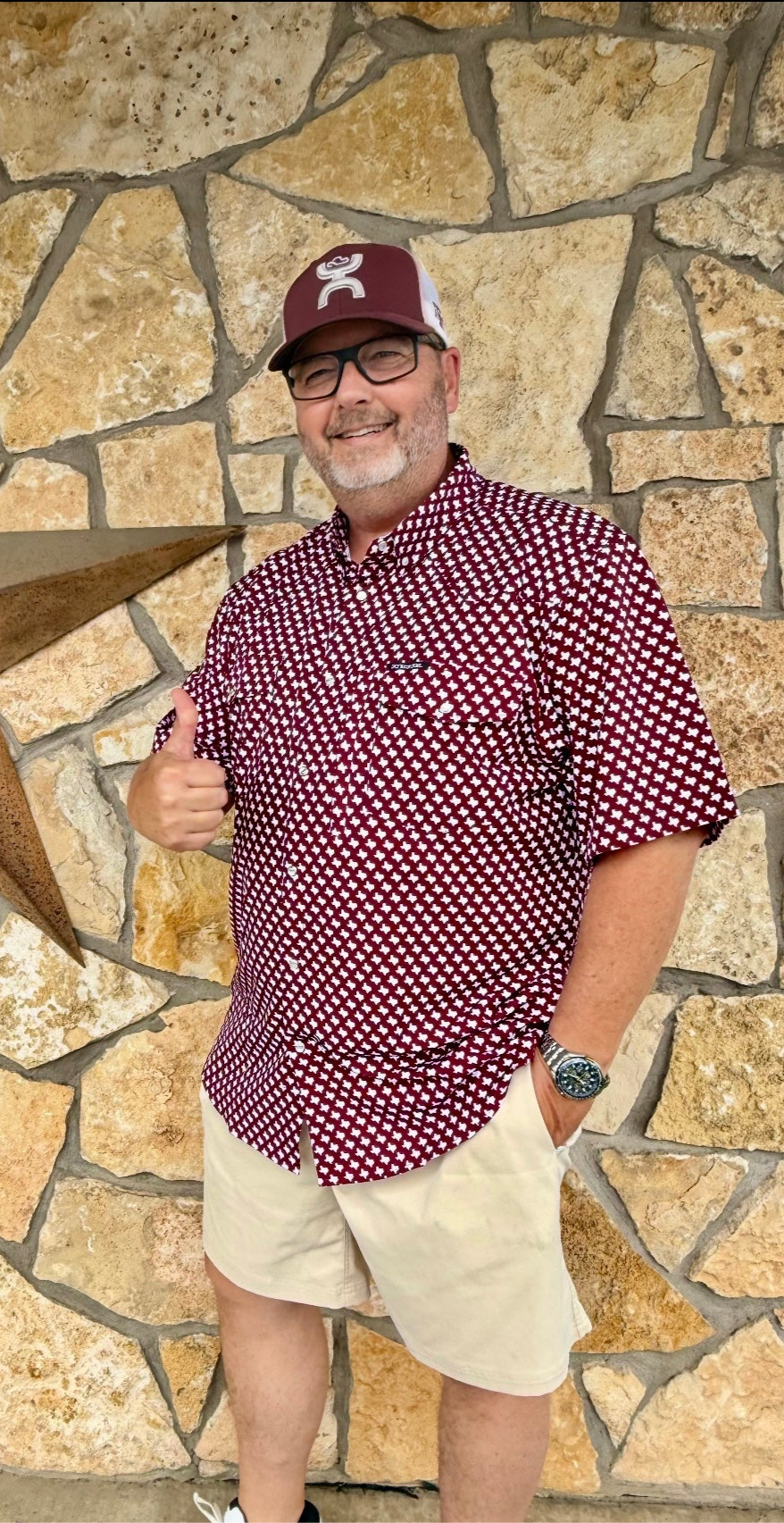 Texas Maroon Pearl Snap Shirt