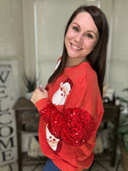 Sequin Santa Luxe Pullover