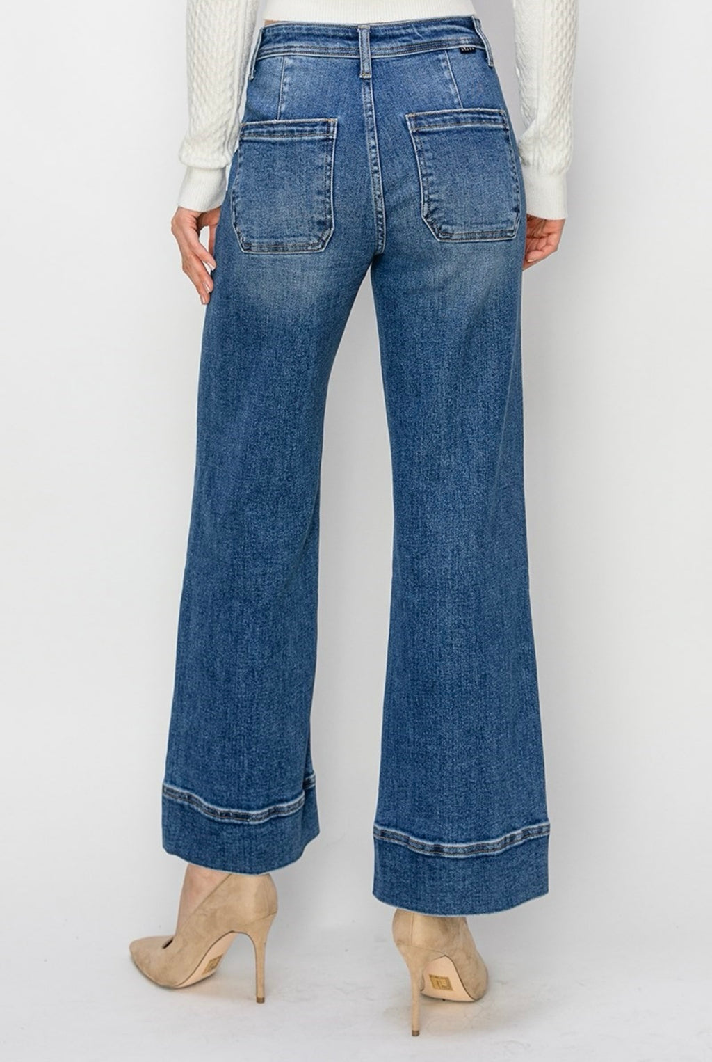 High Rise Crop Wide Jeans