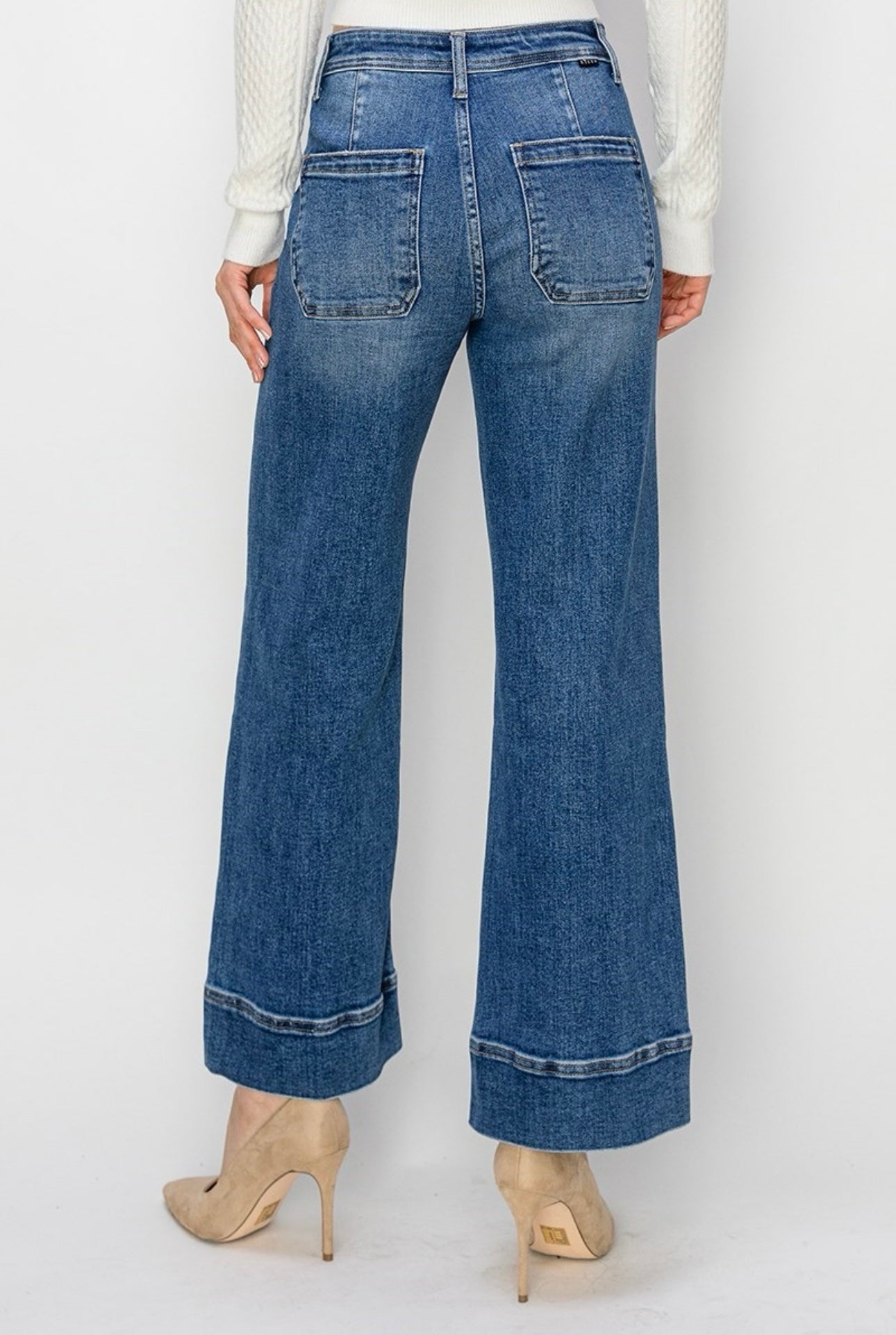 High Rise Crop Wide Jeans