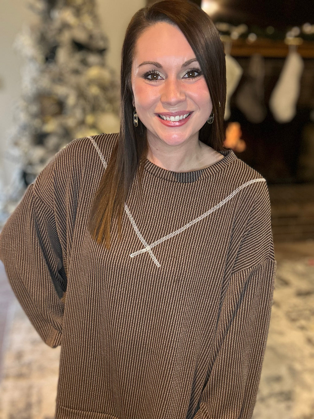 Coffee Cloud Ribbed Top