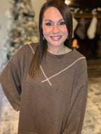 Coffee Cloud Ribbed Top