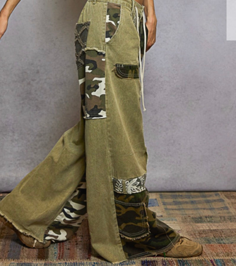 Camo Patchwork Pants