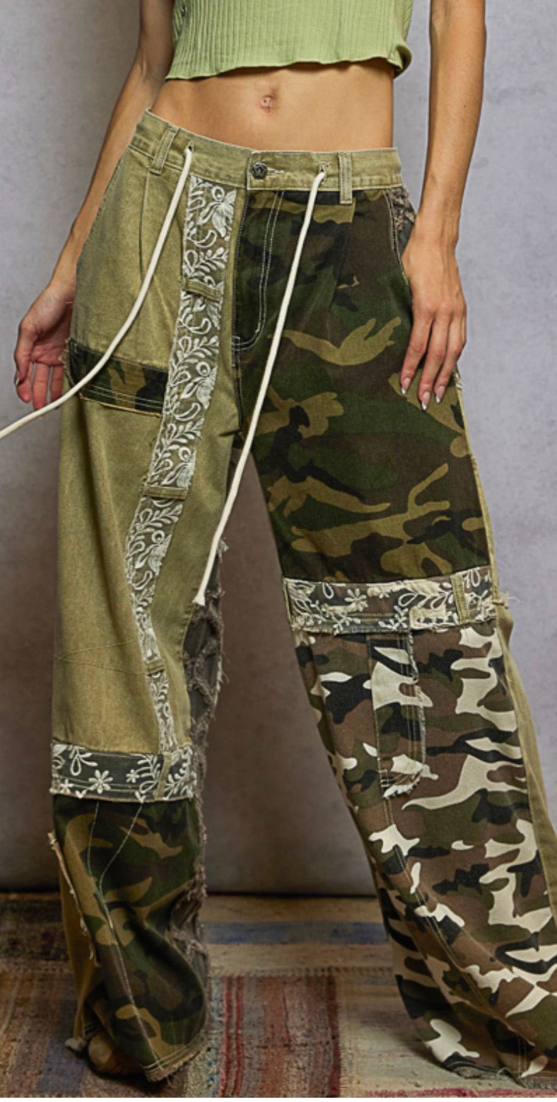 Camo Patchwork Pants