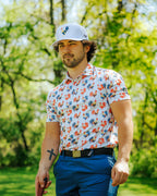 Cocky Rooster Men's Polo - White