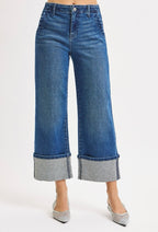 Rhinestone Cuffed Jeans