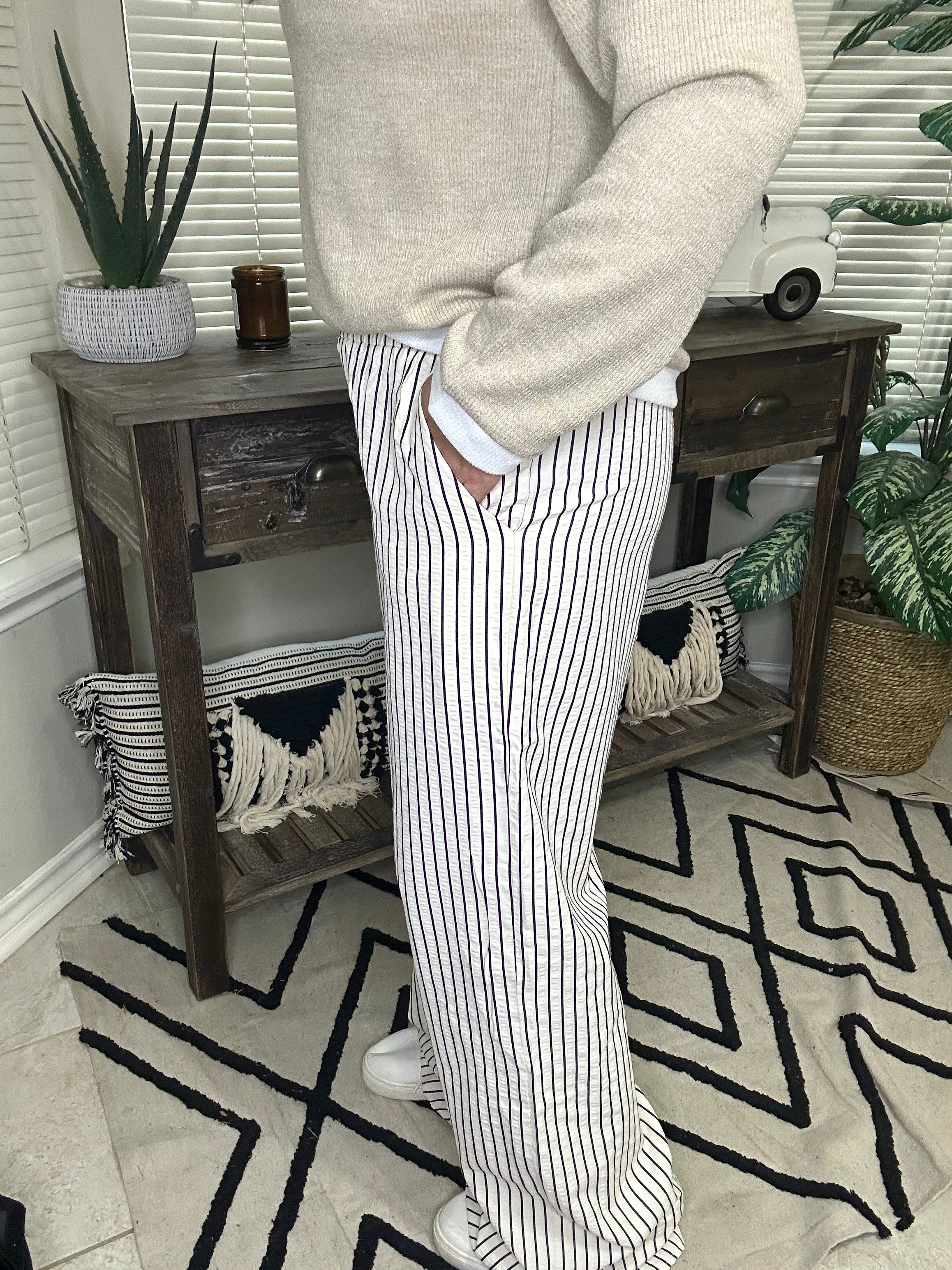 Stripe Casual Pants