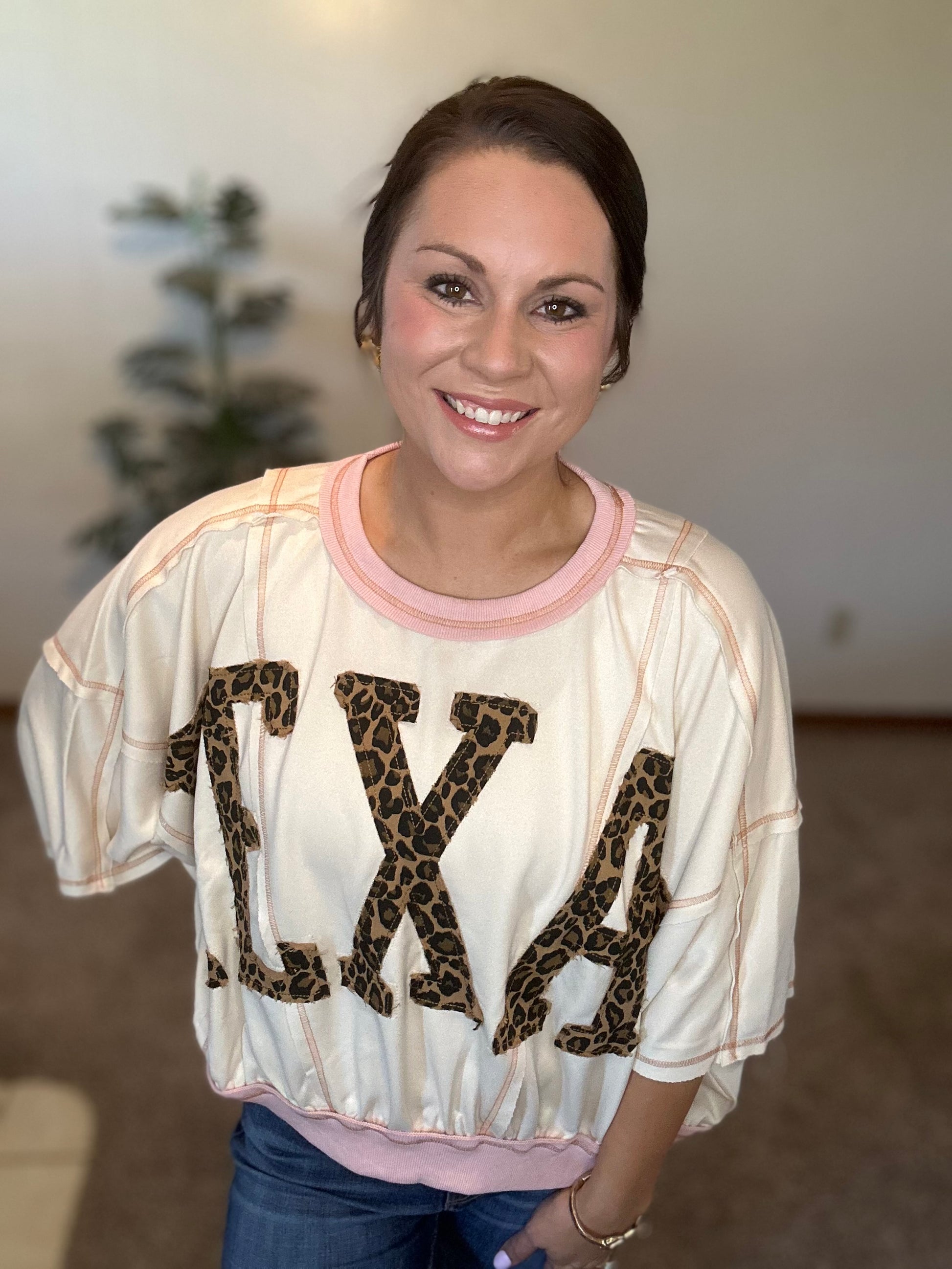 Texas Leopard Patchwork Top