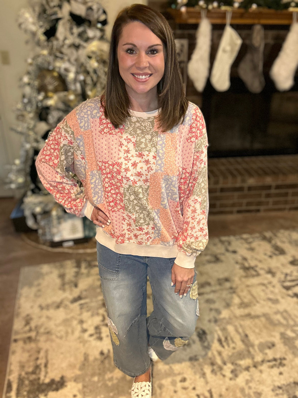 Flower Patches Barrel Pants