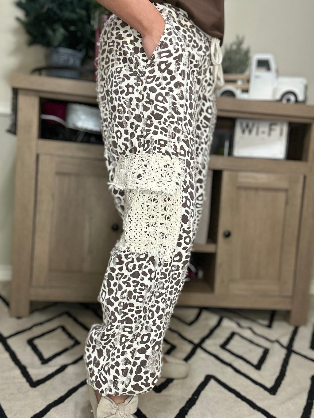 Leopard Lace Cargo Pants