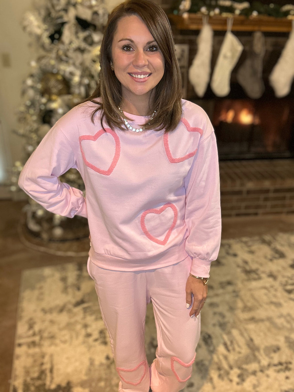 Plush Heart Pants Set