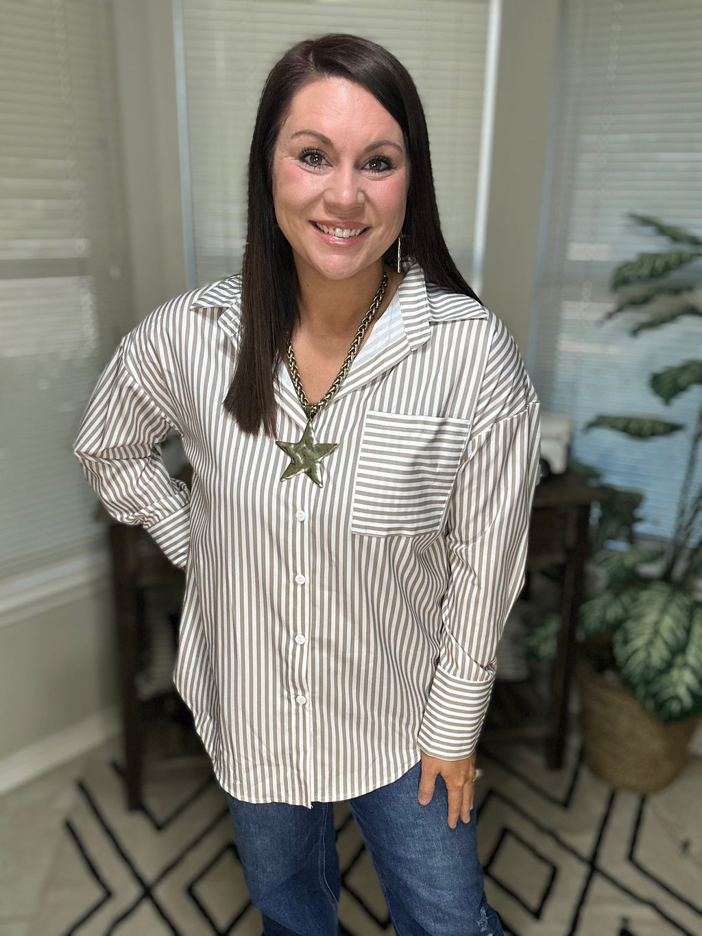 Everyday Stripe Button-Up