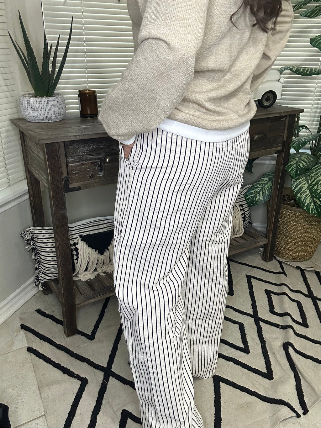 Stripe Casual Pants