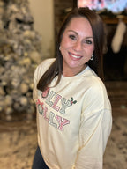 Holly Jolly Embroidered Sweatshirt