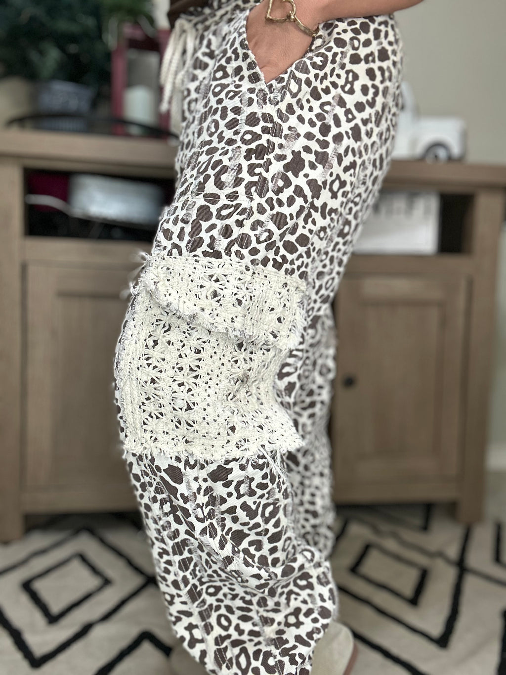 Leopard Lace Cargo Pants