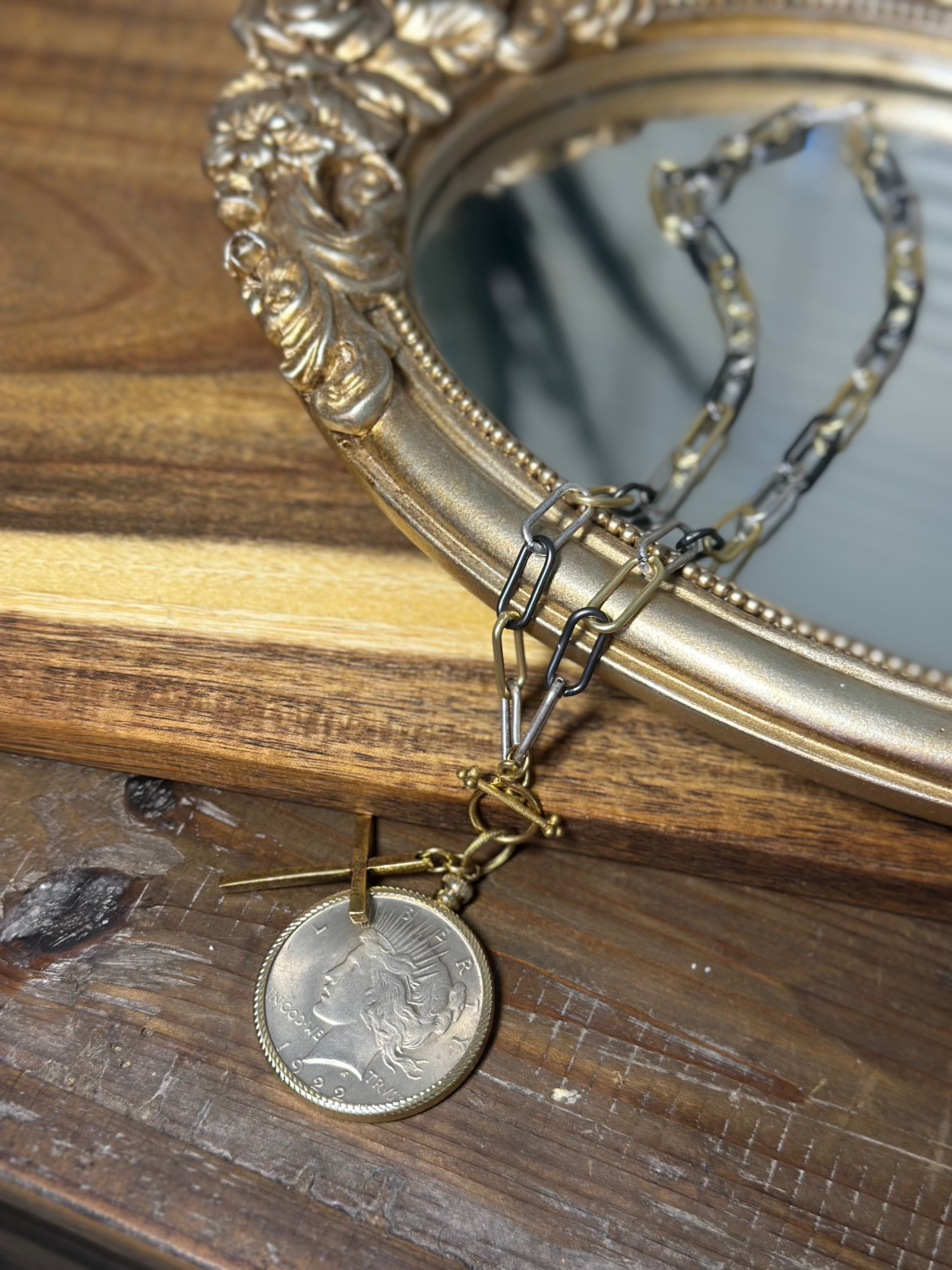 Liberty Coin Cross Necklace