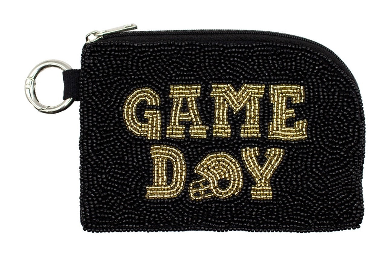 Game Day Coin Purse Black and Gold