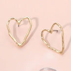 Gold Open Heart Earrings