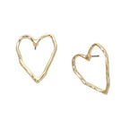 Gold Open Heart Earrings