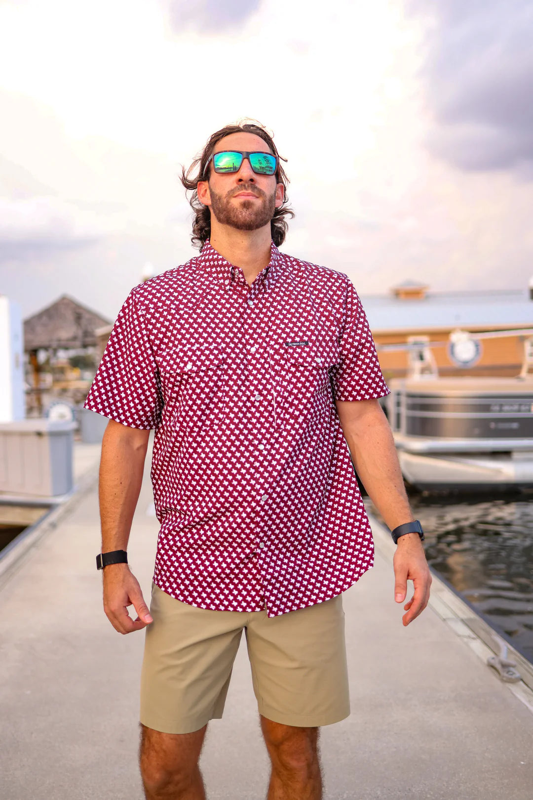 Texas Maroon Pearl Snap Shirt