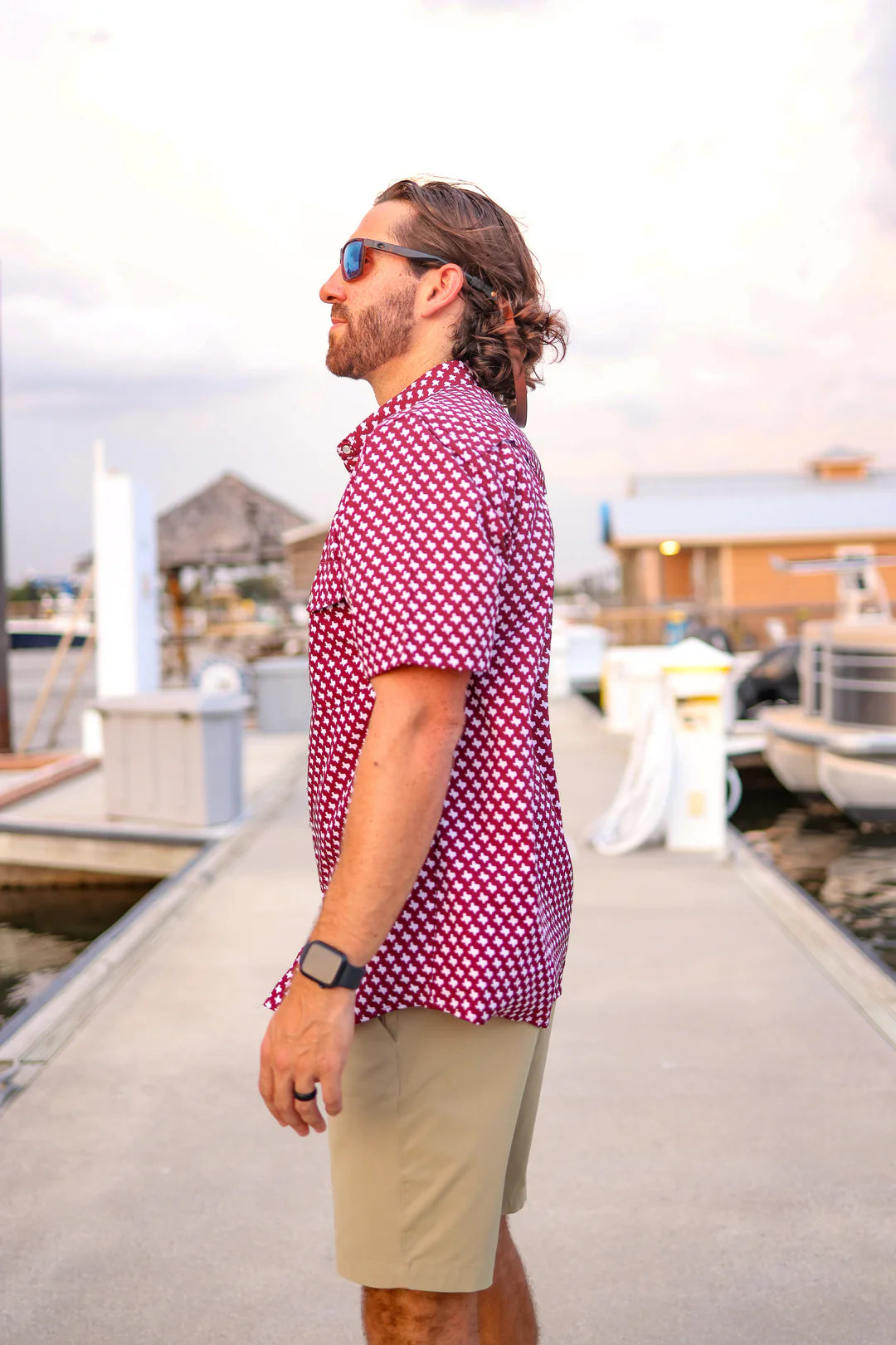 Texas Maroon Pearl Snap Shirt