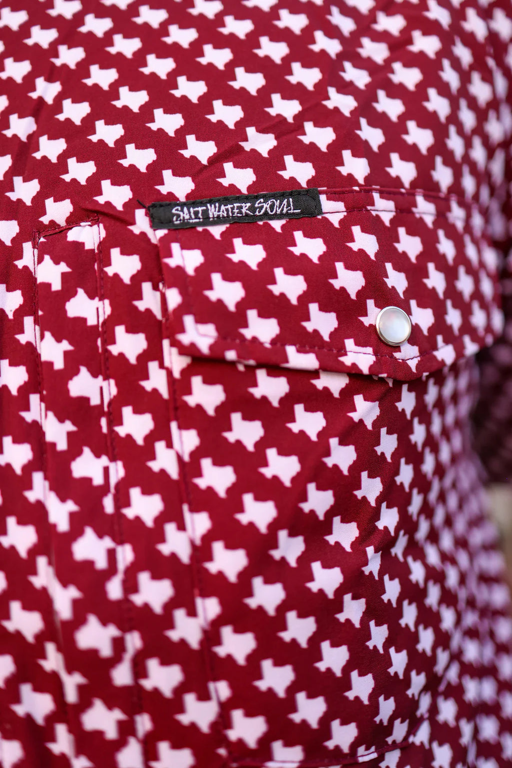 Texas Maroon Pearl Snap Shirt