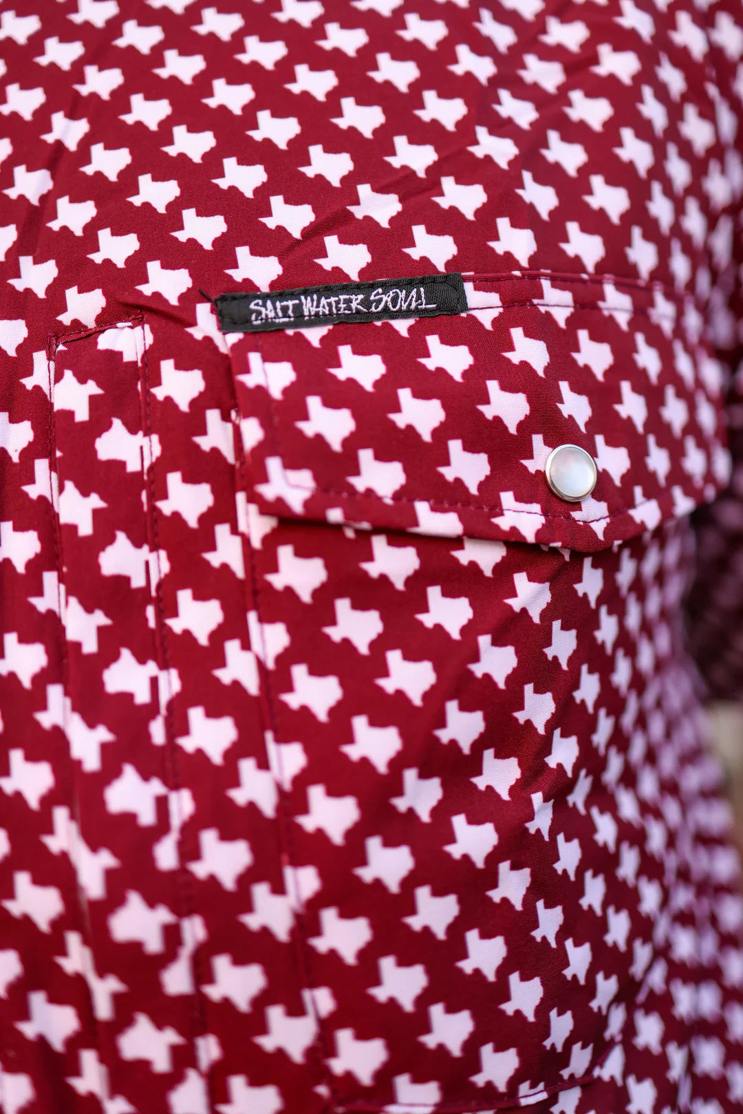 Texas Maroon Pearl Snap Shirt