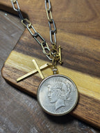 Liberty Coin Cross Necklace