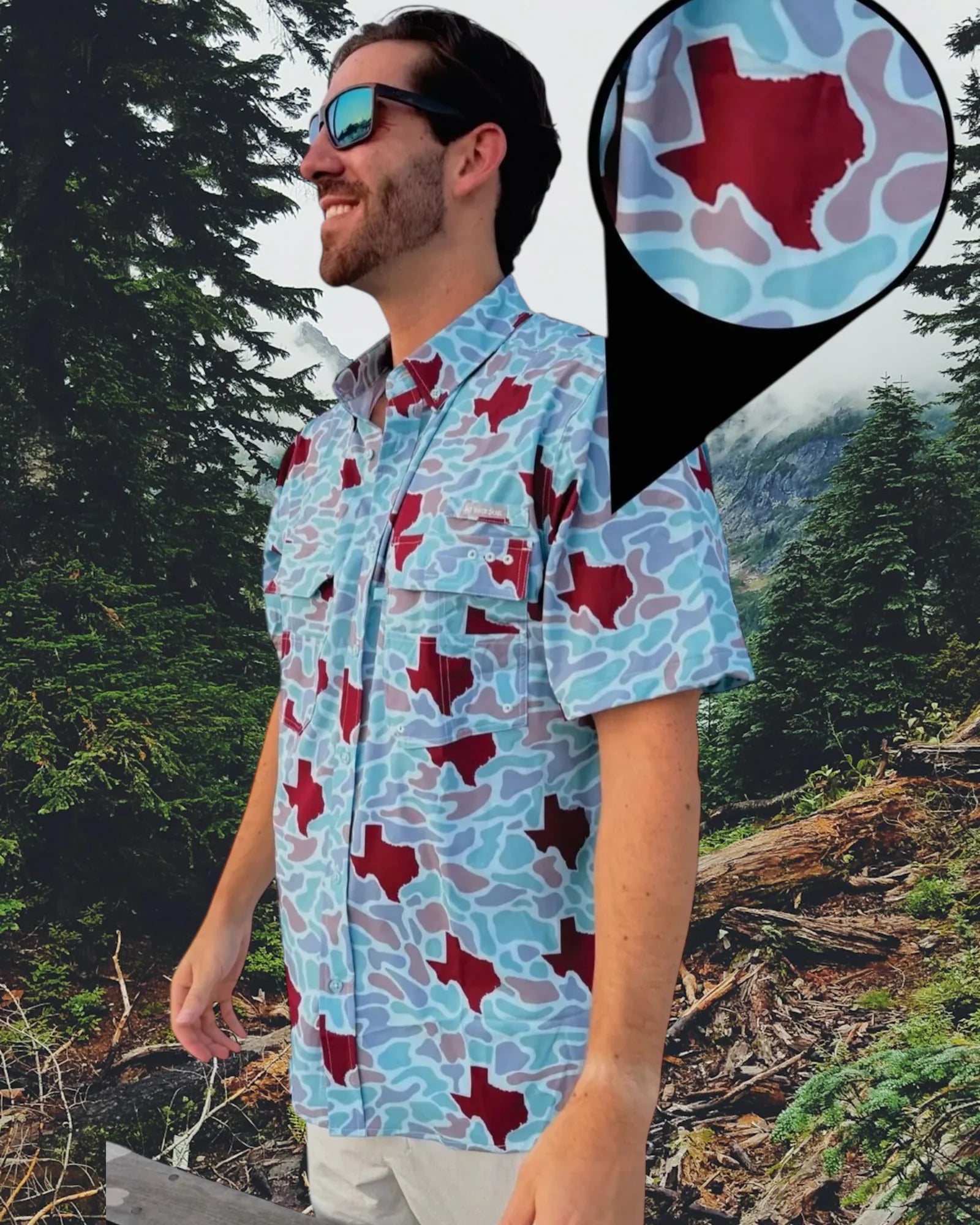 Kid's Texas Maroon Camo Shirt