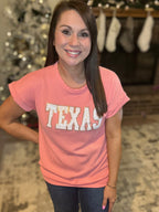 Texas Sequin Ribbed Tee