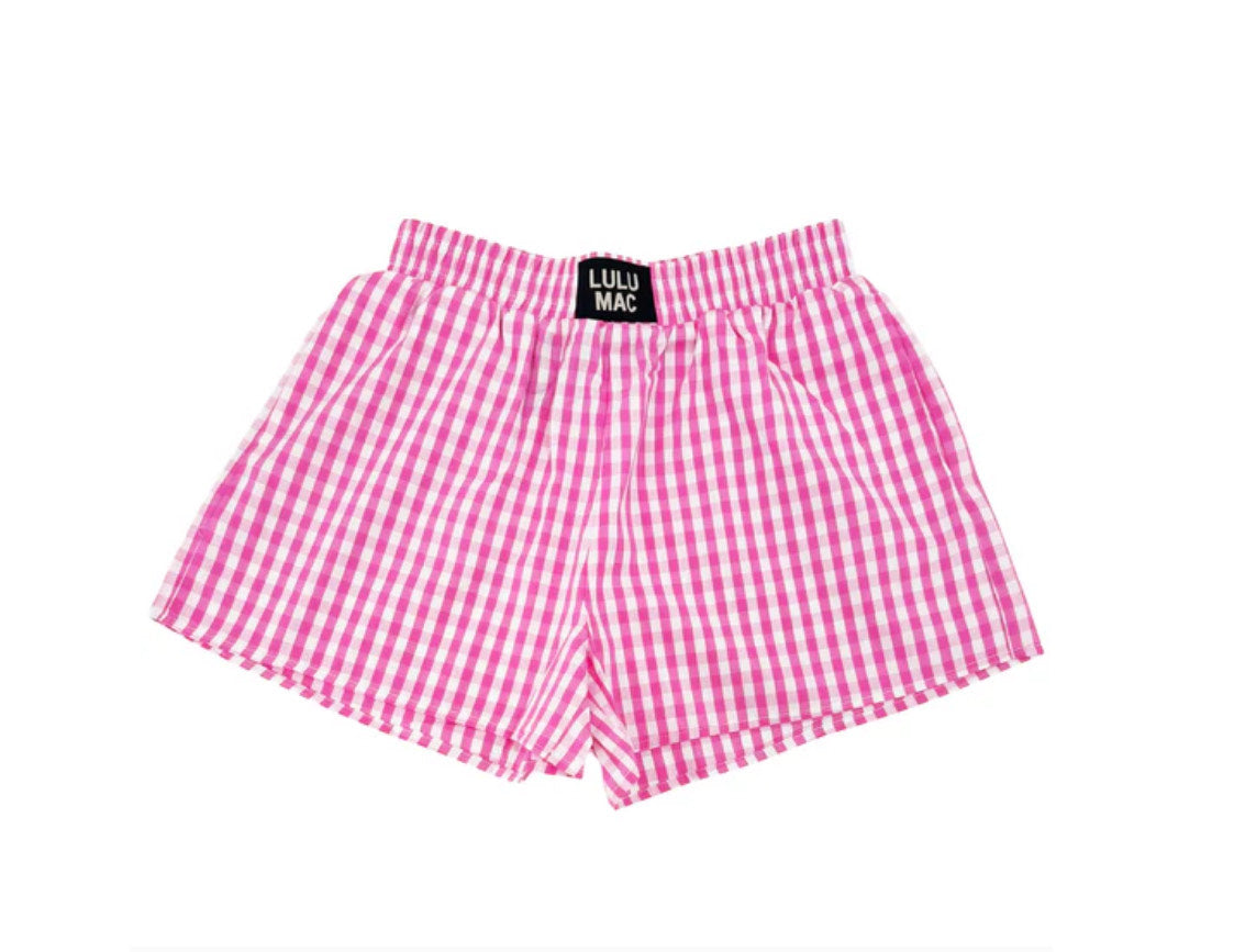 Gingham Boxer Shorts - Pink