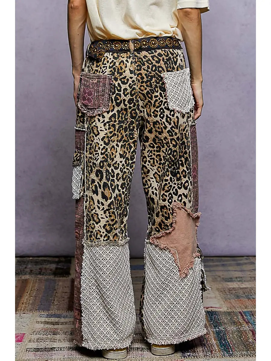 Patchwork Twist Twill Pants