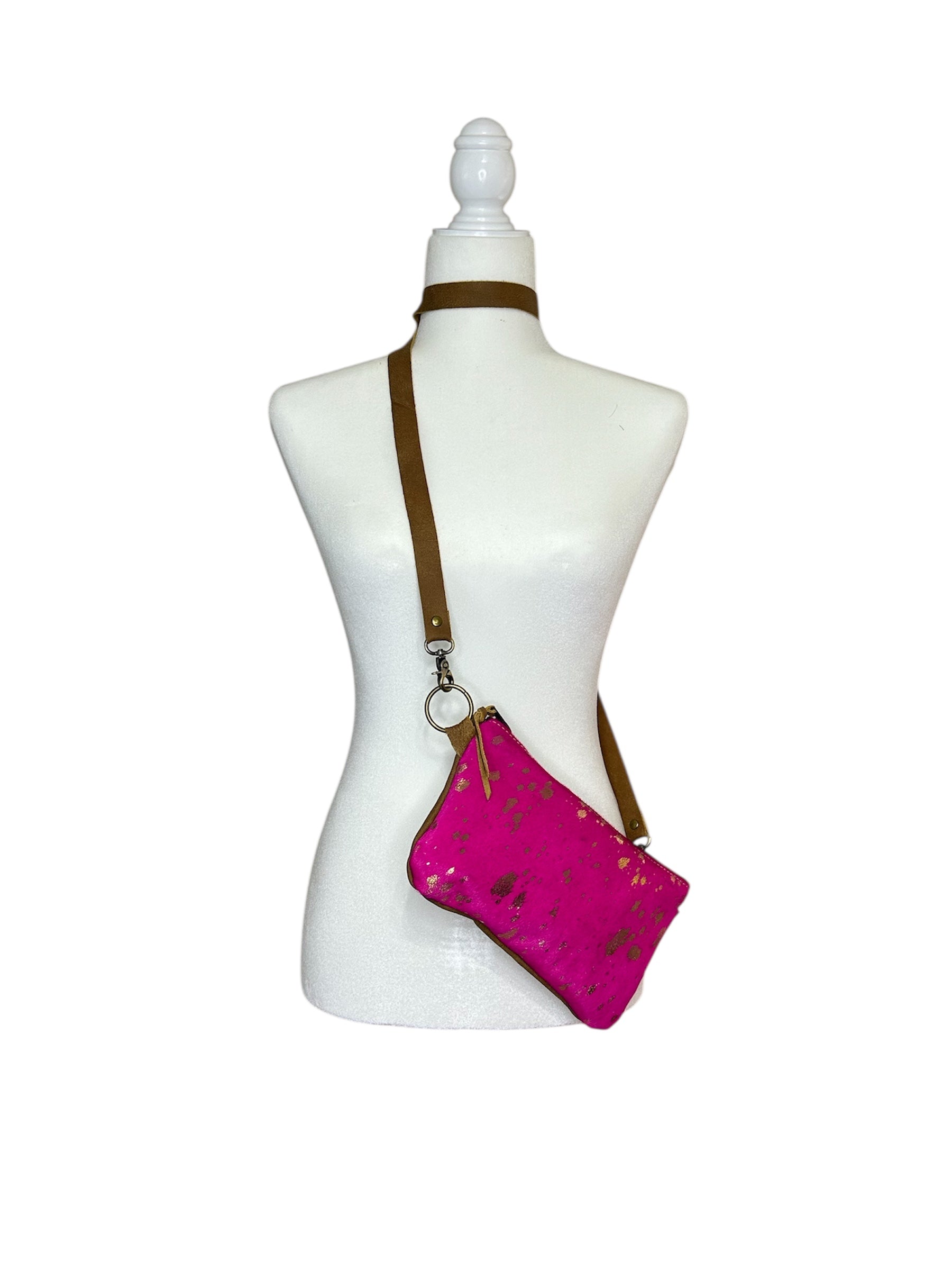 Hot Pink Cowhide Crossbody