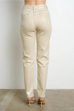 Metallic Beige Pants