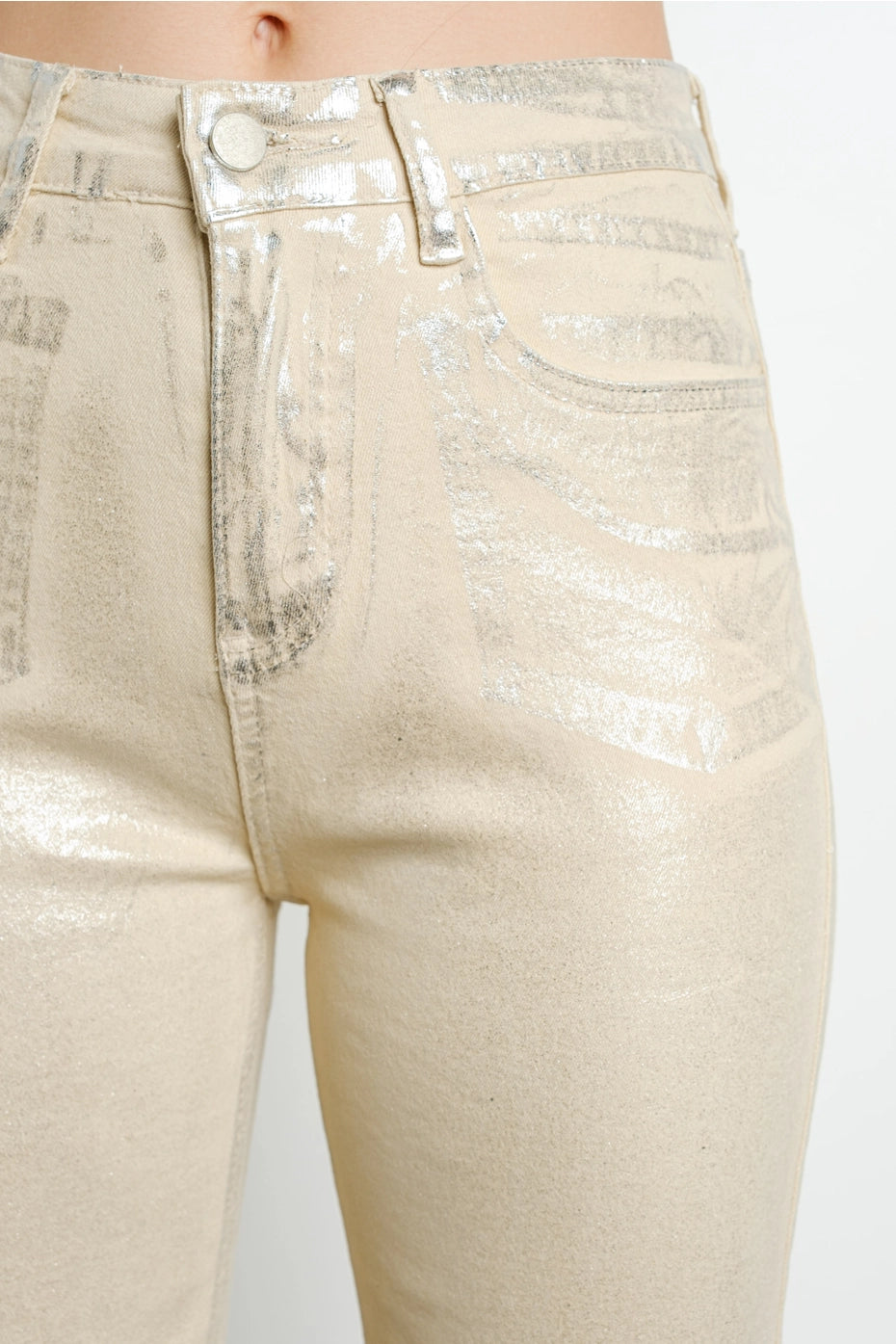 Metallic Beige Pants
