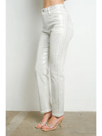 Metallic White Pants