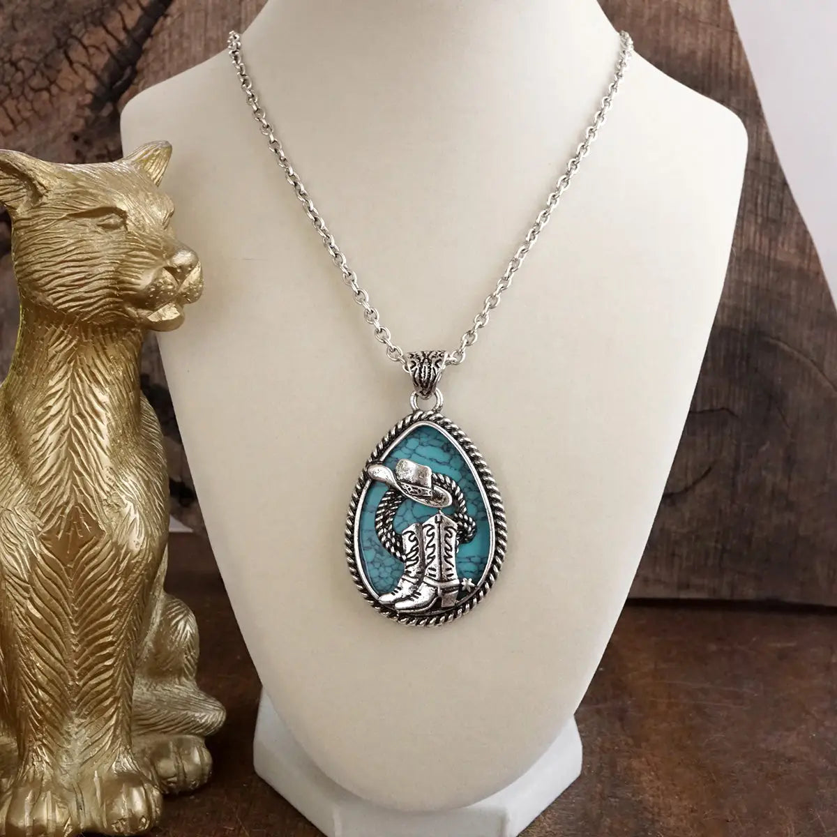 Boots & Blue Skies Necklace